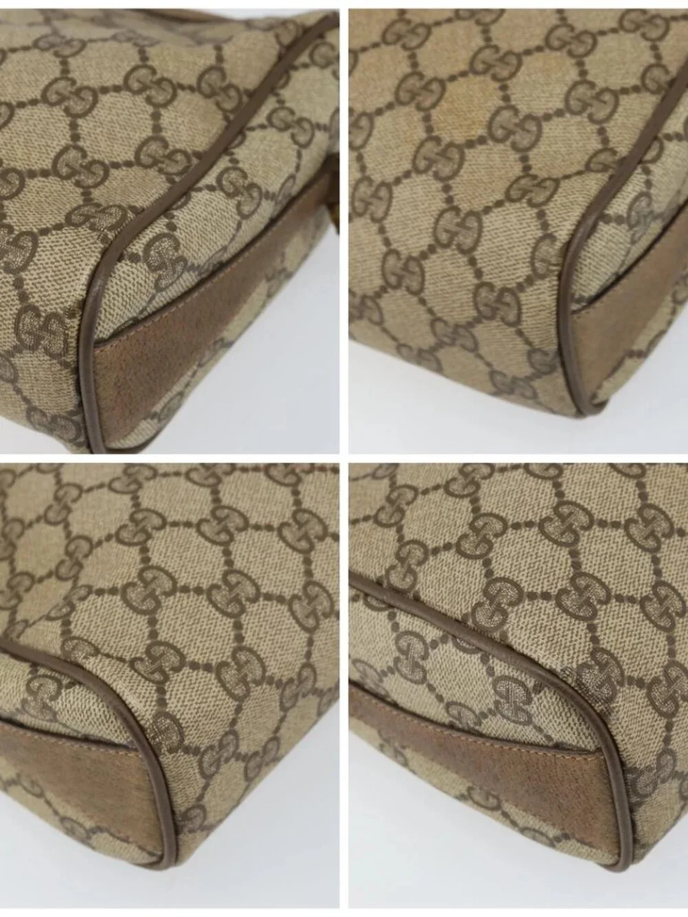 GUCCI GG Supreme Web Sherry Line Bag PVC Beige Gold 89 02 017 Auth 169674 - Picture 16 of 16